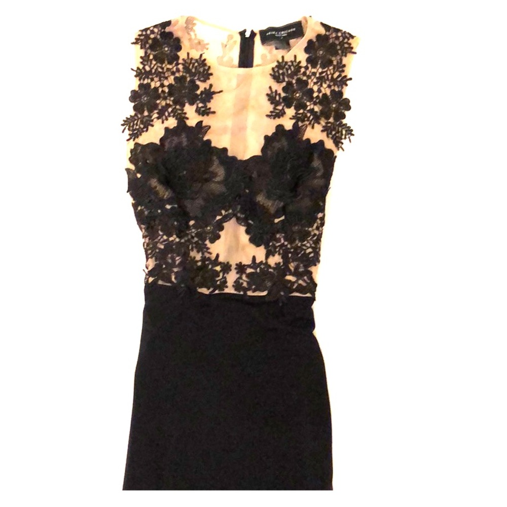 Medium Akira Sheer & Black Evening Dress